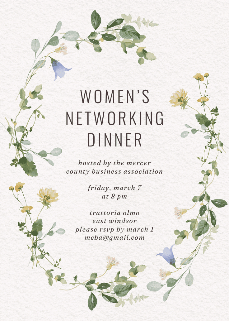 Border of blooms - business events invitation